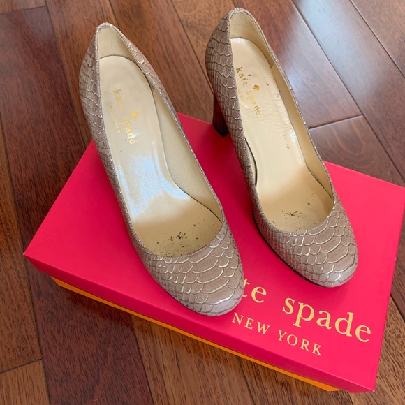 Kate Spade ♠️ | Snake Printed Wooden Heels 35.5 - Picture 3 of 7